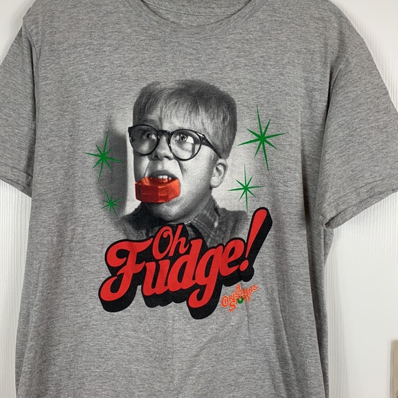 A Christmas Story heather grey short sleeved tee shirt size large. Ralphie - Picture 2 of 5